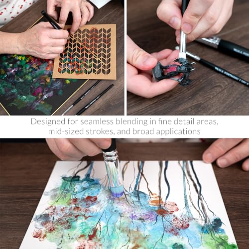 WA Portman Blending Brush Set, 4pc Detail Dry Brush for Miniature Painting - color: Blending