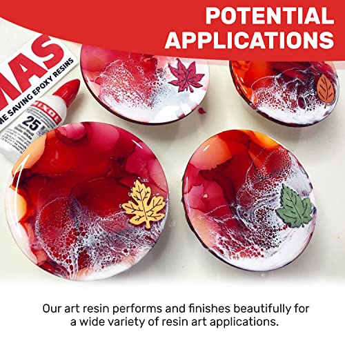 MAS Epoxies Art Pro UV Resistant Clear Epoxy Resin Kit, 1-Gallon | Zero VOCs, Self-Leveling, Ideal for Jewelry Making, Flower Preservation, Resin Crafts, Use With Pigment Powders, Alcohol Ink - size: 1 Gallon