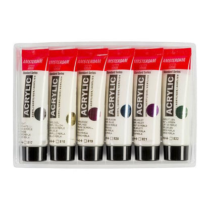 Amsterdam Standard Series Acrylic Paint Set, Pearl, 0.6 fl oz, 6 Count