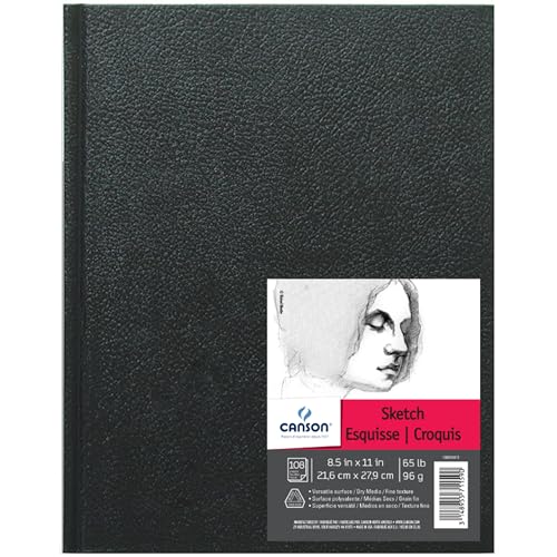 Canson Artist Series Sketch Book Paper Pad, for Pencil and Charcoal, Acid Free, Hardbound, 65 Pound, 8.5 x 11 Inch, 108 Sheets - size: 8.5"X11"