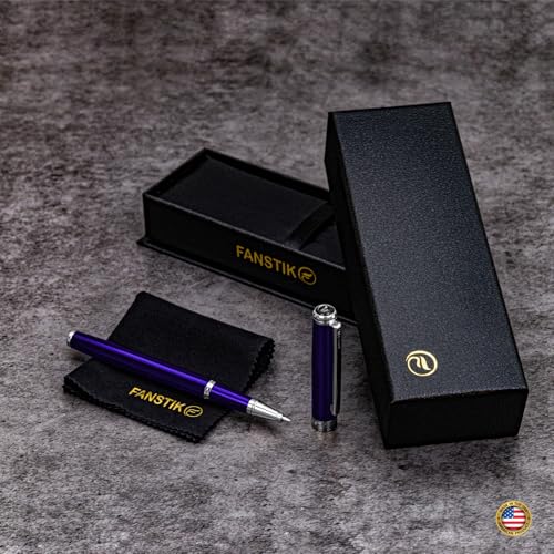 FANSTIK Blue Luxury Rollerball pen, fancy gift set for women, Chrome Finish, Professional executive pen gift set for men (Lux Rollerball Blue) - color: C RollerBall Blue