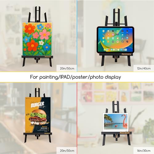 MEEDEN Small Tabletop Easel Stand: 16" x 12 Pack Pine Wood Table Top Stand | Black Mini Wooden Display Easel for Painting Sign Picture Party Classroom - color: Black, size: 16in-12pcs