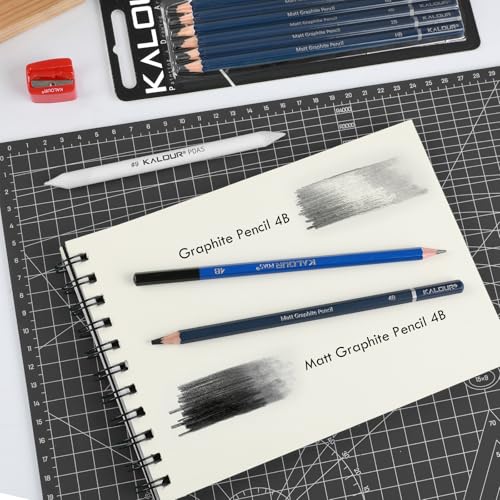 KALOUR PDAS Professional Drawing Pencils for Sketching – 6 pcs Matte Graphite Pencil Set (HB–12B), Sketch Pencil Set for Drawing, Shading & Artists