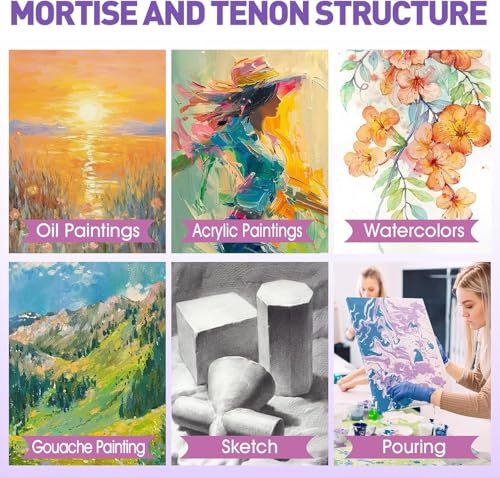 ESRICH 20x20 Stretched Canvas for Painting, 3 Pack Square Canvas for Painting Primed Acid-Free Framed Blank Canvas, Art Canvases for Beginners & Artists to Paint Oil, Acrylic, Pouring Painting. - size: 20x20in-3Pack