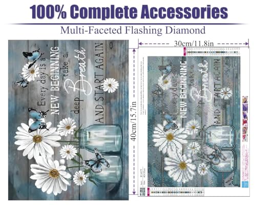 BOHADIY Daisy Diamond Painting Kits for Adults Diamond Art Kits for Adults Beginner, Inspirational DIY Full Drill Diamond Dots Paintings with Diamonds 5D Gem Art and Crafts Home Wall Decor Bottle