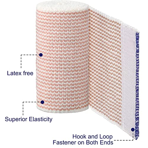 24 Pack Elastic Bandage Wrap (6x2”, 6x3, 6x4, 6x6) Compression Bandage Wrap with Hook and Loop Closure on Both Ends Self Adhesive Bandage Wrap for Sports, Medical, and Injury Recovery - size: 2 Inch/3 Inch/4 Inch/6 Inch