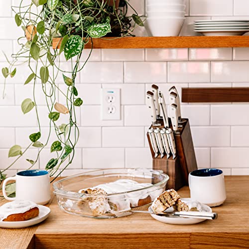 Yatoshi 12 Piece White Knife Block Set - Pro Kitchen Knife Set Ultra Sharp High Carbon Stainless Steel with Ergonomic Handle - color: White, size: 12-Piece