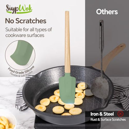Silicone Spatula Set, Food Grade Rubber Spatula-4 Piece Nonstick Rubber Spatulas, Spoonula, Jar Scraper for Cooking, Baking, Mixing, Frosting - Heat Resistant Up to 600°F (4 Pcs Spatula Colorful) - color: Colorful
