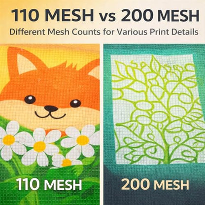 4 Pack Screen Printing Kit for Beginners, Aluminum Frames with 110 & 200 Mesh for T-Shirt Printing, Pre-Stretched Silk Screens for Craft DIY Fabric & Print (20 x 24 Inch, 10 x 14 Inch)