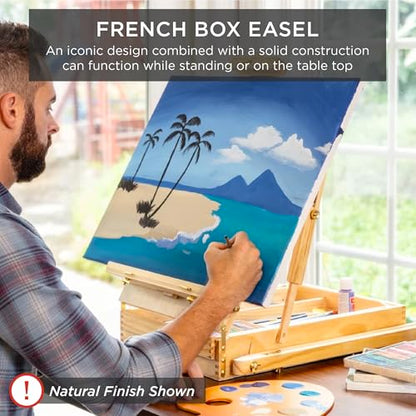 Best Choice Products Art Easel for Painting, Portable Wooden Adjustable Artist Tripod with Sketch Box, 32-Piece Art Set with Acrylic Paints, Brushes, Canvases & Palette - Pink - style: Pink