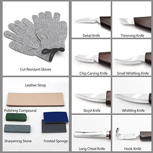 VIBRATITE Deluxe Wood Carving Kit, 15 PCS Wood Carving Tools for Beginners - color: 15pcs