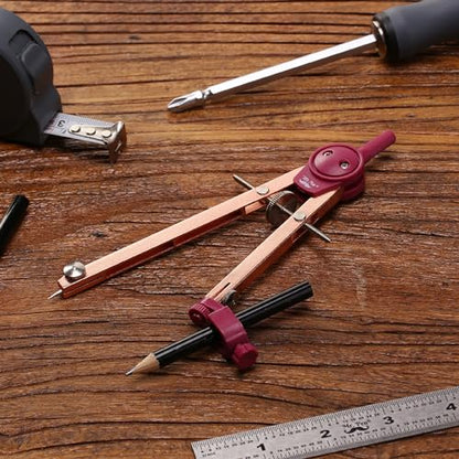 Mr. Pen- Metal Geometry Compass, Center-Wheel Design - color: Rose Gold