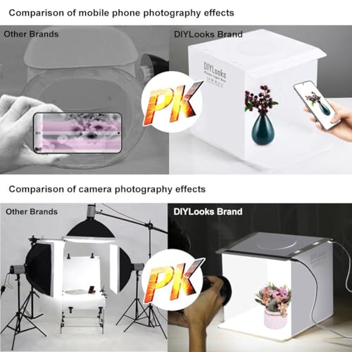 20cm Include 2 LED Panels Folding Portable 1100LM Light Photo Lighting Studio Shooting Tent Box Kit with 6 Colors Backdrops
