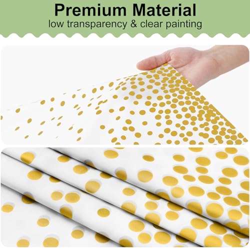 3 Packs Dot Disposable Table Cloth, 54 x 108 Inch Waterproof Plastic Tablecloth, Rectangle Gold Dots in White Table Covers for Picnic, Birthday, Party and Back to School - color: Gold in White, size: 54" x 108"