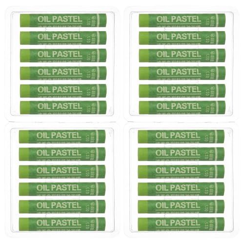 PATIKIL Grass Green Oil Pastels, 24Pcs Soft Oil Crayons Creamy Pastels Stick Art Supplies for Art Painting Drawing Blending Graffiti for Drawing Beginners Artists - color: Grass Green
