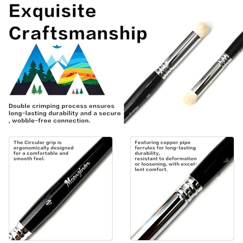 6 Pcs Detail Paint Brush Set | Copper Tube, Double-Wire Binding, Birch Wood Circular Grip for Oil, Watercolour, Acrylic & Digital Art - color: 6pcs Black Circular Brush Head Paintbrushes