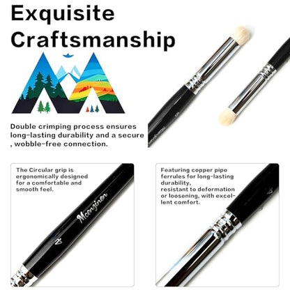 6 Pcs Detail Paint Brush Set | Copper Tube, Double-Wire Binding, Birch Wood Circular Grip for Oil, Watercolour, Acrylic & Digital Art - color: 6pcs Black Circular Brush Head Paintbrushes