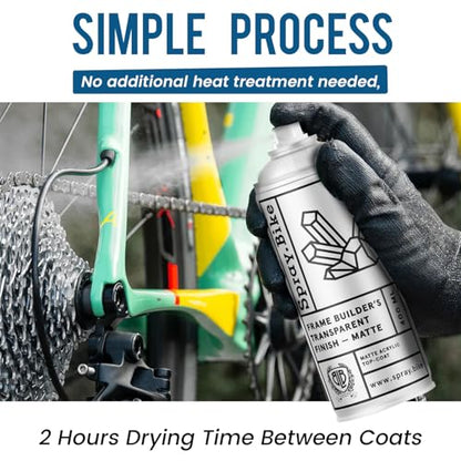 Spray.Bike Frame Builder's Transparent Finish - Clear Matte | Protective Matte Clear Spray Paint for Steel, Aluminum & Carbon | Acrylic Top Coat for Bike Painting | Weatherproof Finishing Coat, 400ml - color: Clear - Matte Finish
