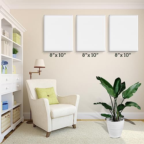 ESRICH 40Pack Stretched Canvas for Painting 8x10, Blank White Canvases for Painting - Primed Cotton, Art Canvases for Oil, Acrylic & Watercolor Paint. - size: 8x10in-40Pack