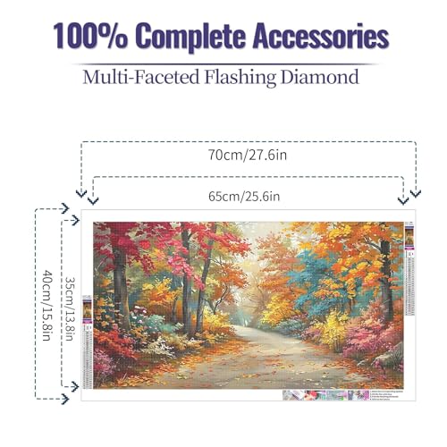 JATOK Large Diamond Art Kits for Adults, Full Round Drill Landscape 5D Diamond Painting Kits for Beginners, DIY Gem Art Crafts Picture for Gift Home Wall Decor, 40x70cm/15.7x27.5inch - color: Peach