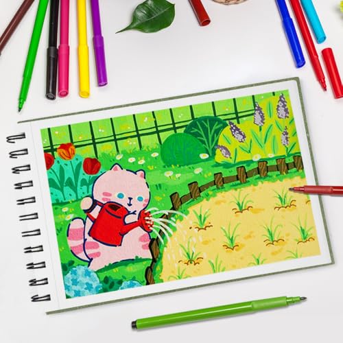 8.3" x 5.8" Hardcover Sketchbook, Top Spiral Bound Art Journal Sketchbook, 60 Sheets 92LB/150 GSM Acid-Free Drawing Bright White Mixed Media Paper for Adults Beginners Artists.Grass Green - color: 150gsm-bright white paper grass green