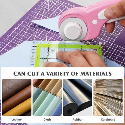 ZMAAGG Rotary Cutter Blades, 10 PCS 45mm Rotary Blades with Storage Case | Rotary Cutter Blades 45mm for Cut fabric, Wool, Felt, Leather, Rotary Cutter for Sewing, Quilting Fabric, Artwork