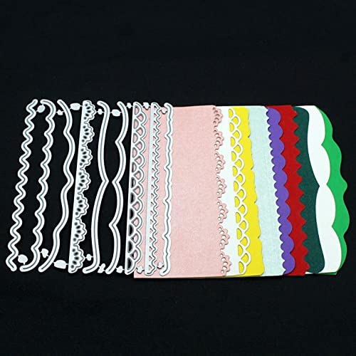 9 PCS Metal Embossing Lace Cutting Dies Metal Embossing Stencils for Card Making Scrapbooking Lace DIY Crafts Birthday Decor - style: Lace edge dies set