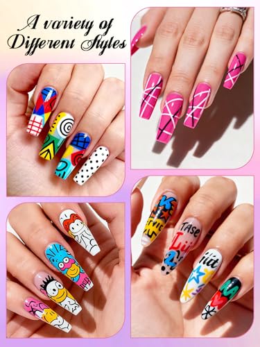 Kalolary 12 Color Nail Art Pens Set Nail Art Markers - color: I