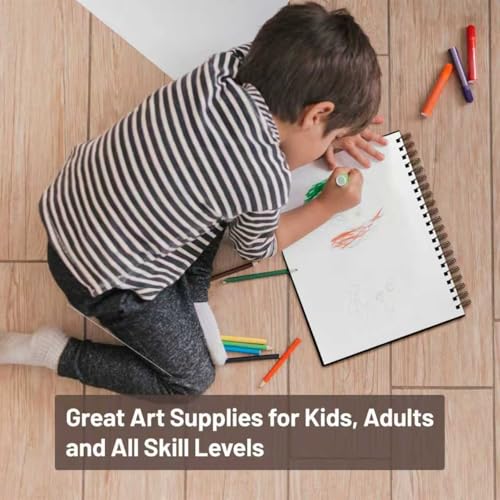 8.5" x 11" Mixed Media Sketchbook Hardcover Spiral Drawing Pad | 80 Sheets (160 Pages), 200gsm Paper, Dry & Light Wet Media, Lay Flat Spiral Binding, Clean Tear Pages, Acid-Free Protection - size: 8.5*11 inch(80 Sheets)