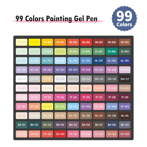Acrylic Gel Pens for Coloring, 99 PCS Premium Gift Box Set - color: 99 Colors