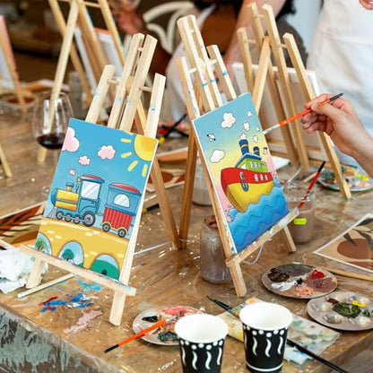 Louise Maelys 5x7Inch Pre Drawn Canvas for Painting for Kids,Transportation - color: CAR