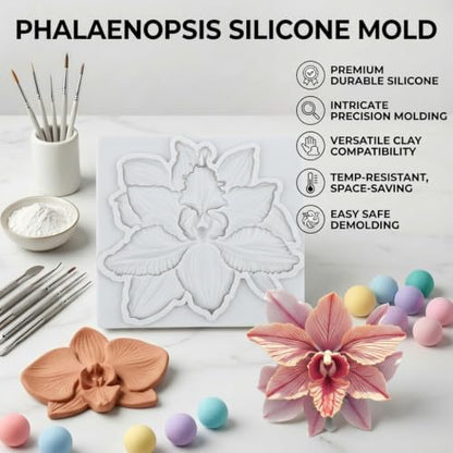 Orchid Flower Polymer Clay Molds Orchid Silicone Mold - color: Style F
