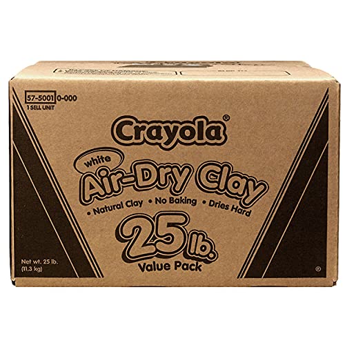 Crayola Air Dry Clay for Kids - White, 25lbs, Teacher Wishlist Supplies, Classroom Must Haves, Bulk Modeling Clay for Kids, No Bake, Sculpting & Molding Material - color: White, size: 25lb