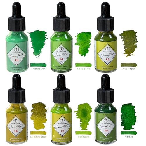 Watercolor Paint Ink Set-Matcha Color Palette-Drawing Inks-Pigment-Based Handmade Ink Quality Art Supplies for Artists Adult Painting Aketching - color: Matcha Cream Set