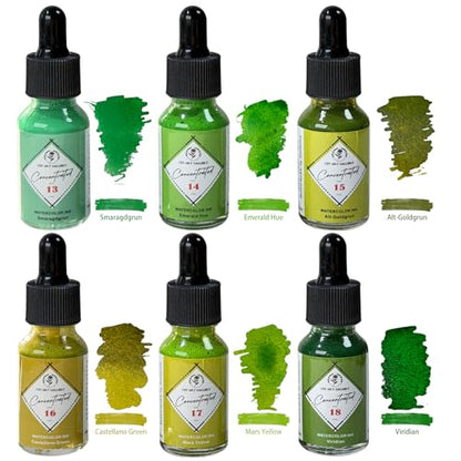 Watercolor Paint Ink Set-Matcha Color Palette-Drawing Inks-Pigment-Based Handmade Ink Quality Art Supplies for Artists Adult Painting Aketching - color: Matcha Cream Set