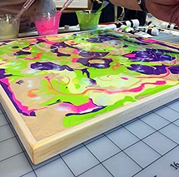 Da Vinci Pro Liquid Art Multi-Media Panel 18x18, 1-1/2" Deep Gesso Board with Natural Wood Frame, Raised Lip Wood Canvas Panel Ideal for Artists Using High Flow Acrylics and Alcohol-Based Dyes - size: 18x18"