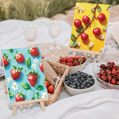 Sherr 24 Pcs Pre Drawn Canvas for Painting Adult Pre Printed Canvas Bulk Sip and Paint Kit Stretched Panels Paint Set for Theme Valentine Painting Night Party Favor(Fruit,8 x 10 Inch) - size: 8 x 10 Inch, style: Fruit