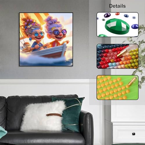 GUMITOON 3 Pack Diamond Art Kits for Adults-Full Drill Diamond Dots Paintings for Beginners, Round 5D Paint with Diamonds Pictures Gem Art Painting Kits DIY Crafts Kits 14"x14" QCY-080 - color: QCY-080