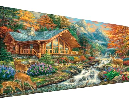 YALKIN Square 5D Diamond Painting Kits for Adults, Froest Large Diamond Art Kits Full Drill Diamond Painting Kit for Adult Beginners, DIY Crystal Picture Art for Home Wall Decor 40x70CM/15.8x27.6in - color: Square, size: Square
