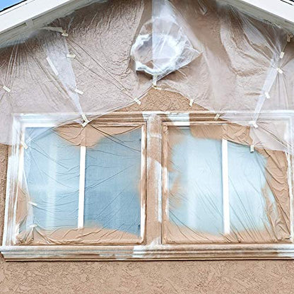 Aluf Plastics 6 MIL Thick Extra Strong Heavy Duty Fire Retardant Clear All Purpose Vapor and Moisture Barrier Sheet Tarp/Drop Cloth - 20" x 100' - For Painting, Furniture, Carpet, & Contractor - color: Clear, style: 20ft x 100ft Flame Retardent Sheeting,