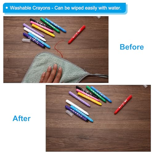 PATIKIL Watercolor Gel Crayon, 6Pcs Twist Coloring Pink Crayon - color: Pink