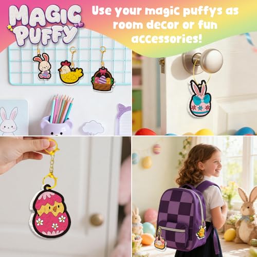 MZYTOZA Magic Foam Texture Painting Kit - 3D Art Craft Aqua Magic Puffs Paint Kit, 15 Mess-Free Paint by Number Craft for Kids (Double-Sided Aqua Magic Puffs Easter Bunny) - color: Double-sided Aqua Magic Puffs Easter Bunny
