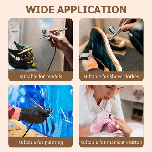 Colima Airbrush Kit, 27PSI Air Brush Gun Set with Air Compressor & 12 Paint - color: 27psi airbrush kit with 12pc paint