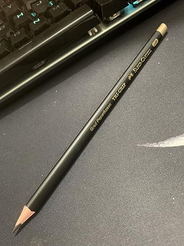 Faber-Castell Wooden Tri-Grip Exam Grade Graphite 2B Pencils, Smooth and Dark Pre-sharpened Wood Pencils - Box of 12