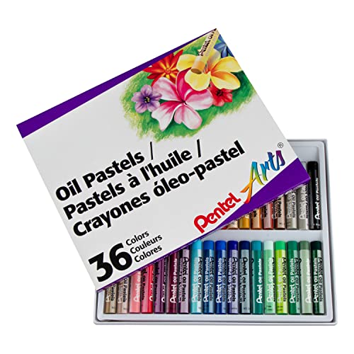 Pentel Arts Oil Pastel Set, 5/16 x 2-7/16 Inch, Assorted Colors, Set of 36 - size: 1 Count (Pack of 36)