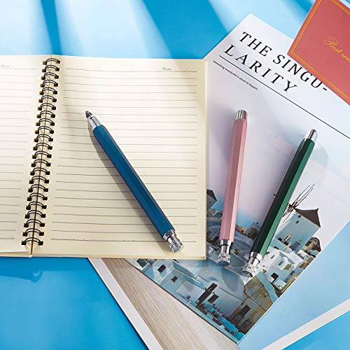 3 Pcs 5.6 mm Lead Holder Mechanical Pencils Sketch up Automatic Clutch Graphite Pencil with Built-in Sharpener Lead Pencil For Construction, Draft Drawing, Crafting, Art Sketching(Pink, Green, Blue) - color: Pink, Green, Blue