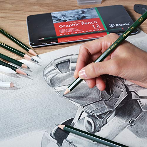 Pasler Professional Graphic Sketching Drawing Pencils 12 Count (5B) - style: 5B