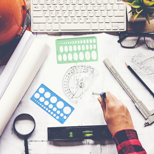 Circle Template Circle Stencil Circle Template for Drawing Round Drafting Drawing Templates Drafting Stencils Tools Geometry Circle Templates for Office School Drawing Design Measuring 2 Pack