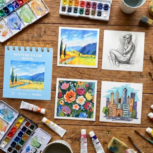 4x4 Inch Watercolor Paper Pad, 35 Sheets, 140 Lb Cold Press, Spiral - size: 4x4 Inch