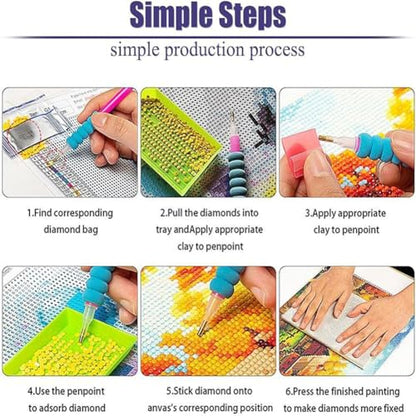 OFRKE Diamond Painting Kits for Adults,3 Pack Abstract Landscape Diamond Art for Beginners, Diamond Round 5D Full Drill Paint with Diamonds Pictures Gem Art Painting Kits DIY Crafts Kits 12x16inch - color: 3pcs-Abstract